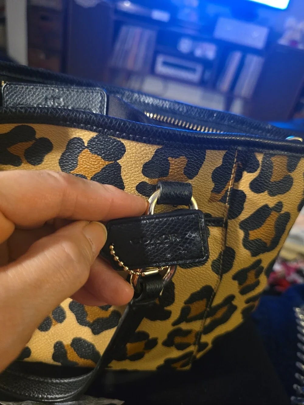 Coach x Baseman Wild Beast Ocelot Black & Tan Leather Prairie Satchel/Tote!